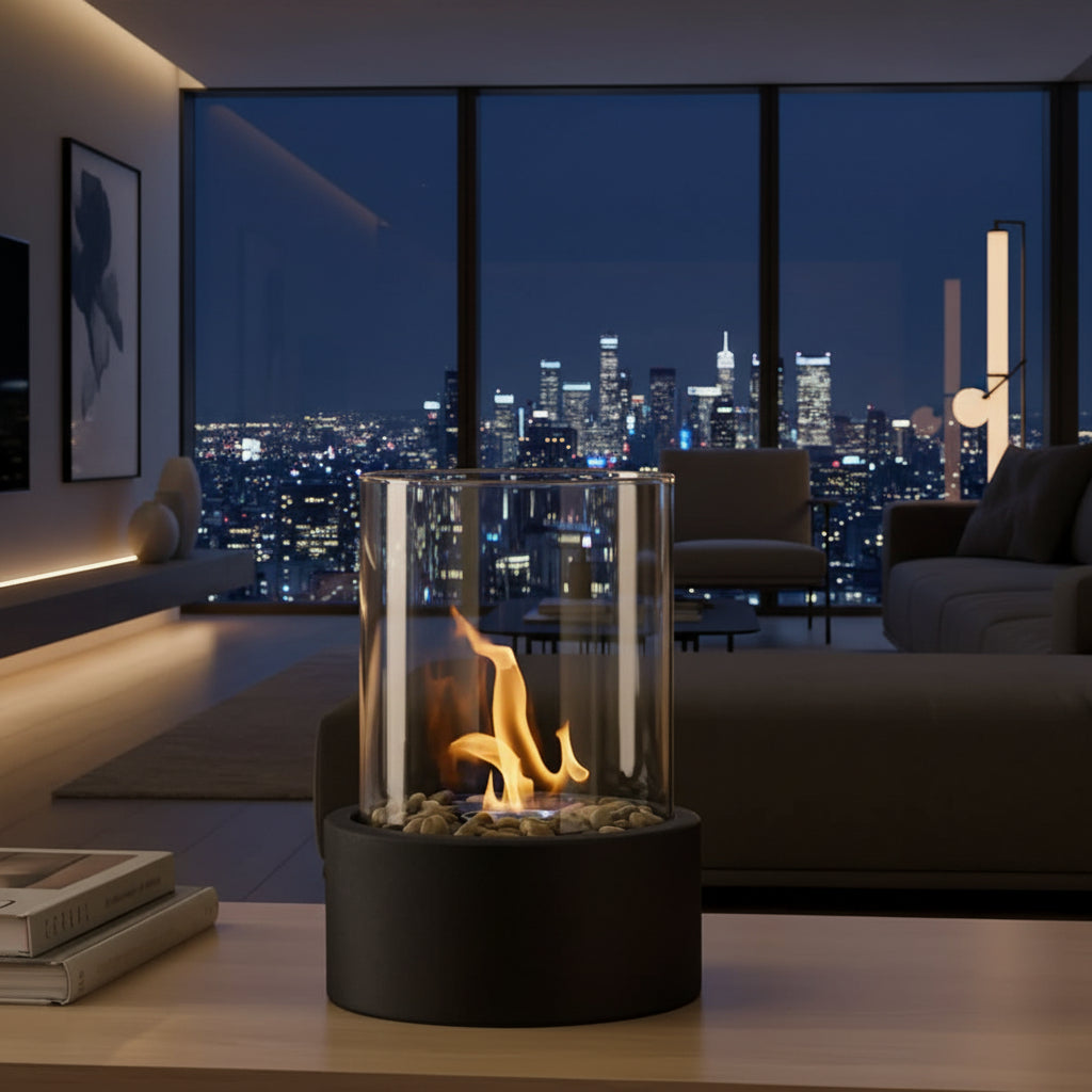 Table Fireplace with Bioethanol Burner