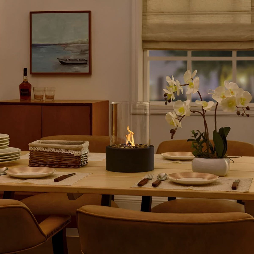 Table Fireplace with Bioethanol Burner