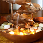 Table Fountain | Iron Leaf Design & LED Light