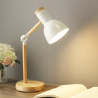 Table Lamp | Adjustable Wood Base & Metal Shade