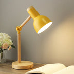 Table Lamp | Adjustable Wood Base & Metal Shade