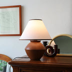 Table Lamp | Ash Wood Base & Fabric Shade | Plug-In/USB