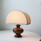 Table Lamp | Ash Wood Base & Fabric Shade | Plug-In/USB