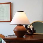 Table Lamp | Ash Wood Base & Fabric Shade | Plug-In/USB