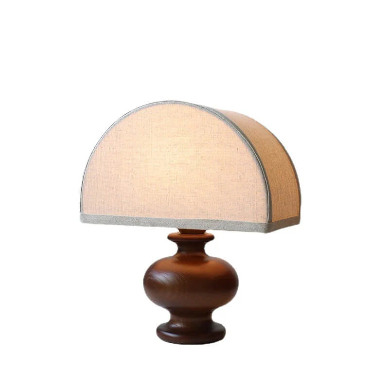 Table Lamp | Ash Wood Base & Fabric Shade | Plug-In/USB