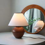 Table Lamp | Ash Wood Base & Fabric Shade | Plug-In/USB