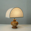 Table Lamp | Ash Wood Base & Fabric Shade | Plug-In/USB