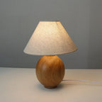 Table Lamp | Ash Wood Base & Fabric Shade | Plug-In/USB