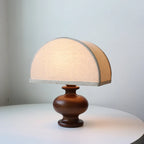 Table Lamp | Ash Wood Base & Fabric Shade | Plug-In/USB