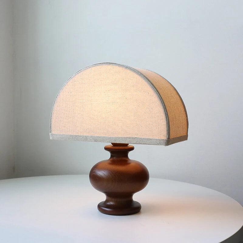 Table Lamp | Ash Wood Base & Fabric Shade | Plug-In/USB
