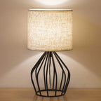 Table Lamp | Black Metal Base & Linen Shade