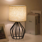 Table Lamp | Black Metal Base & Linen Shade