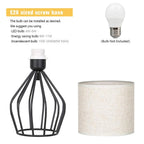Table Lamp | Black Metal Base & Linen Shade