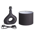 Table Lamp | Curved Ceramic Base & Fabric Shade