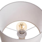 Table Lamp | Curved Ceramic Base & Fabric Shade