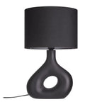 Table Lamp | Curved Ceramic Base & Fabric Shade