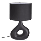 Table Lamp | Curved Ceramic Base & Fabric Shade