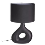 Table Lamp | Curved Ceramic Base & Fabric Shade