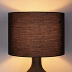 Table Lamp | Curved Ceramic Base & Fabric Shade