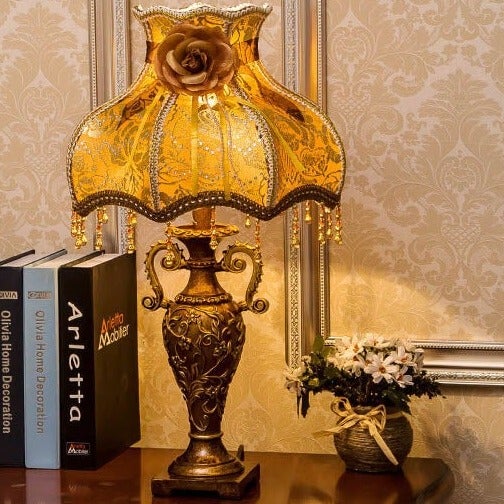 Table Lamp | Fabric Shade & Industrial Style | 52 Cm tall