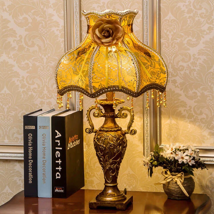 Table Lamp | Fabric Shade & Industrial Style | 52 Cm tall