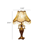 Table Lamp | Fabric Shade & Industrial Style | 52 Cm tall