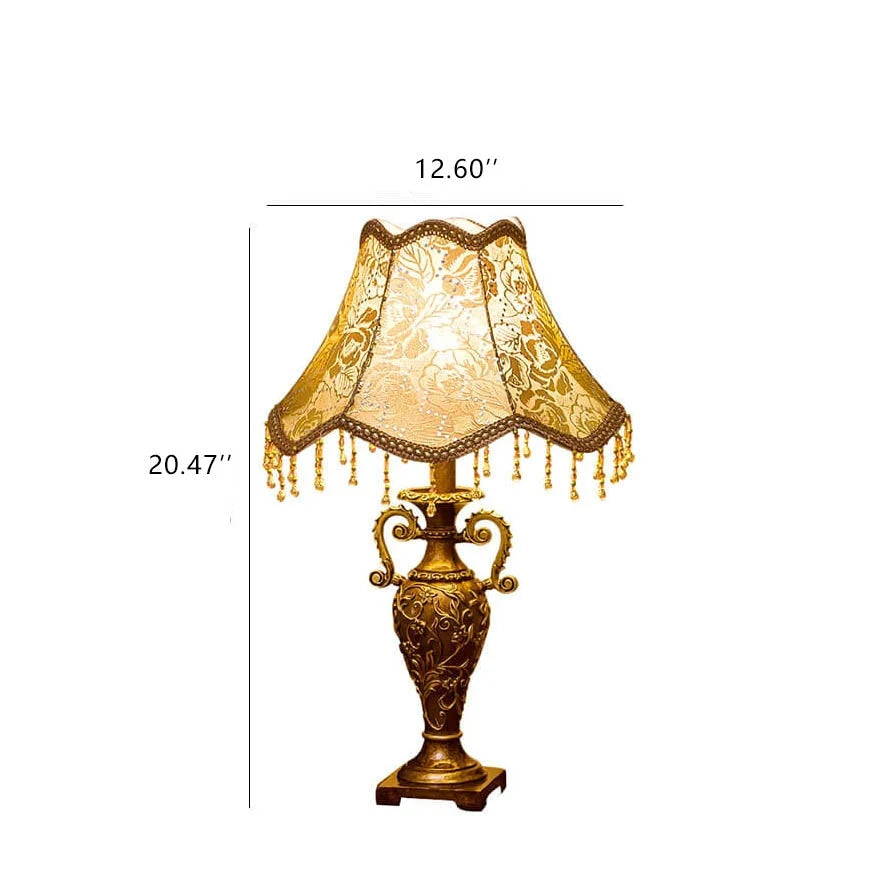 Table Lamp | Fabric Shade & Industrial Style | 52 Cm tall