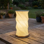 Table Lamp | Faceted Geometric Shade & USB Rechargeable