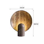 Table Lamp | Faux Travertine & Warm LED | 14 in Height