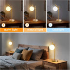 Table Lamp | Frosted Glass Globe & Adjustable 3-Color Light