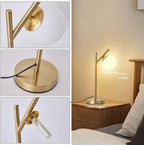 Table Lamp | Frosted Glass Globe & Adjustable 3-Color Light
