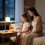 Table Lamp | Frosted Glass Globe & Adjustable 3-Color Light
