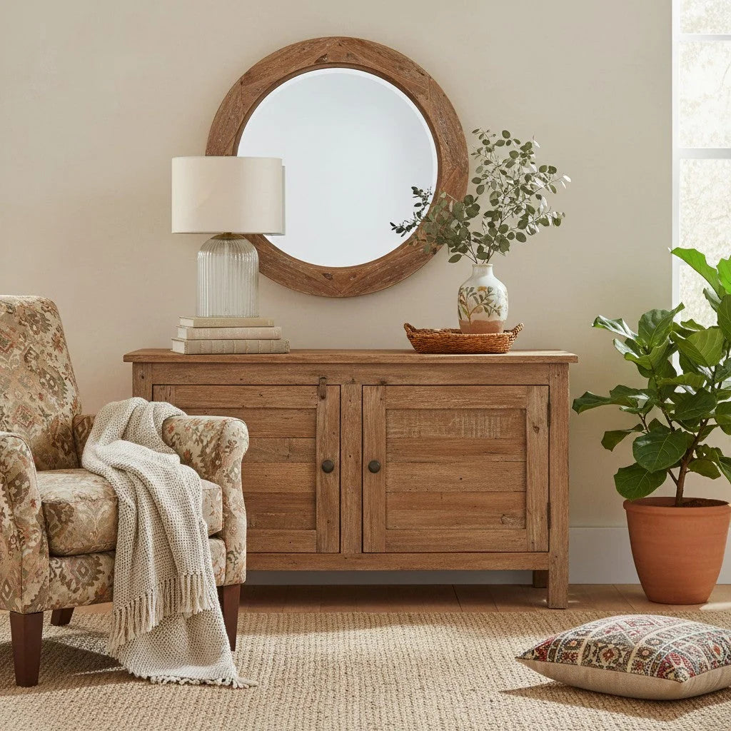 Table Lamp | Glass Base & Linen Shade
