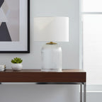 Table Lamp | Glass Base & Linen Shade