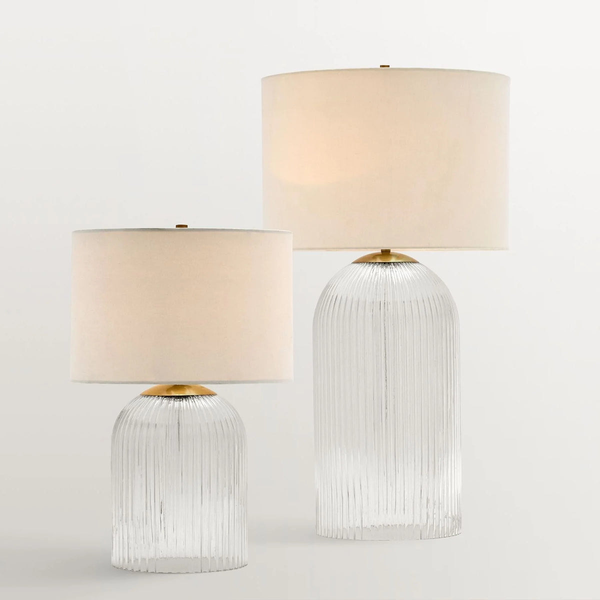 Table Lamp | Glass Base & Linen Shade