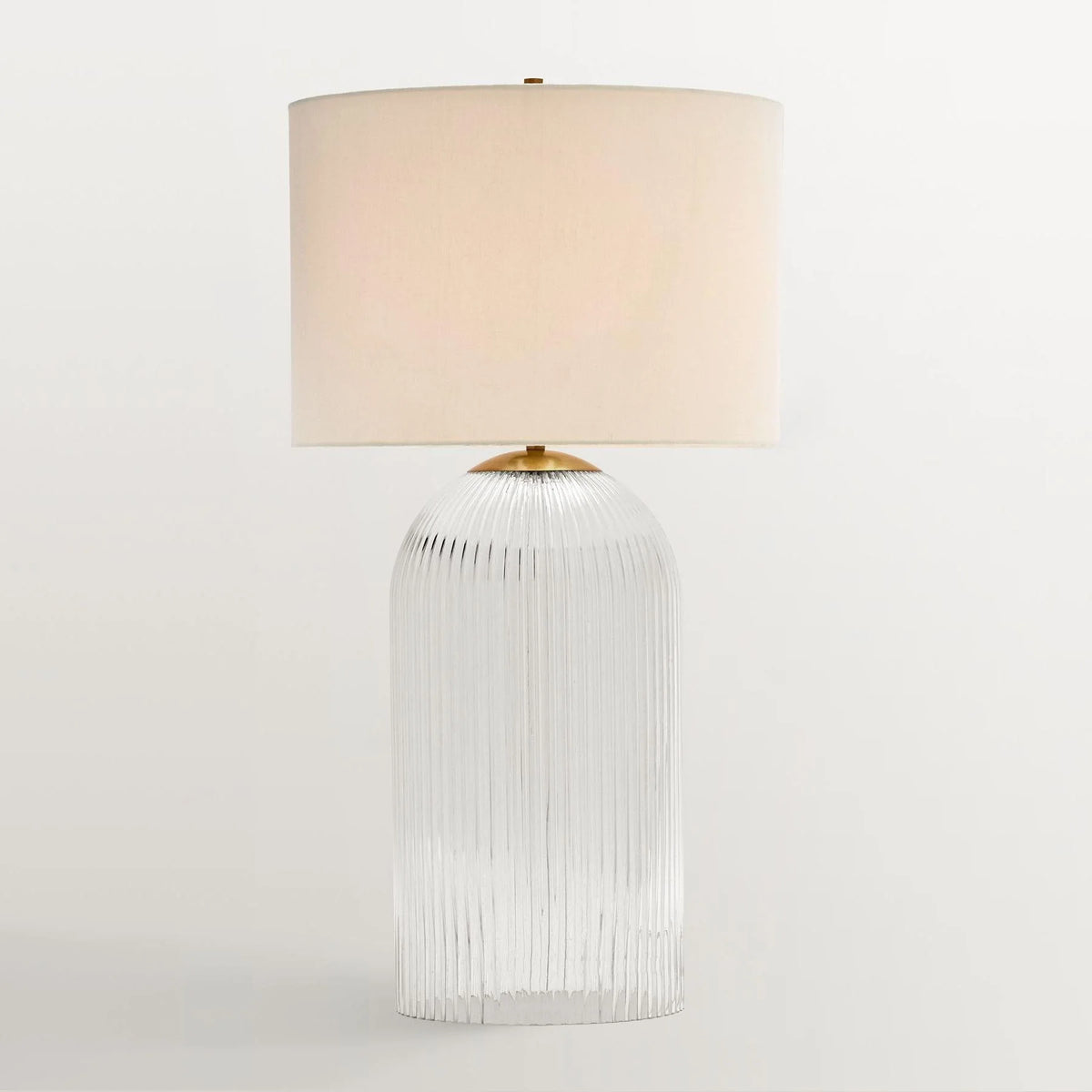 Table Lamp | Glass Base & Linen Shade