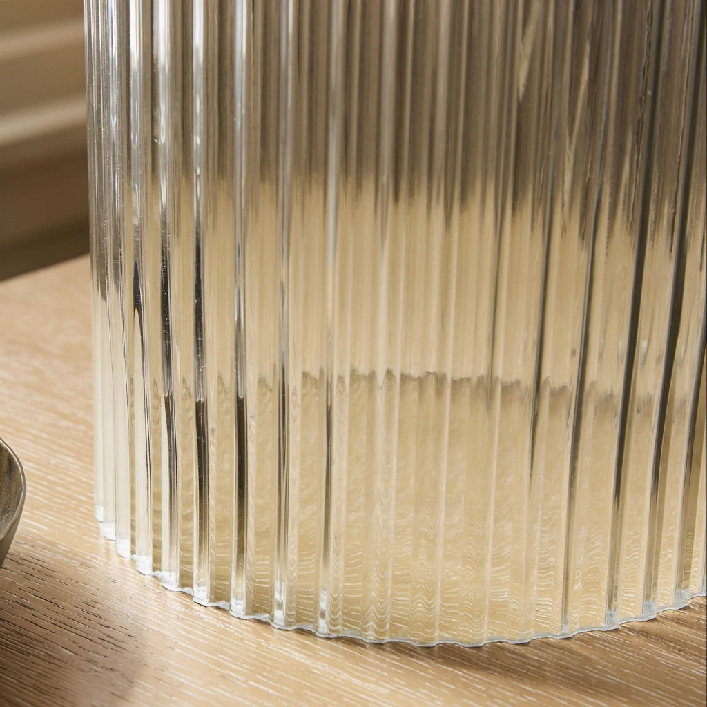 Table Lamp | Glass Base & Linen Shade