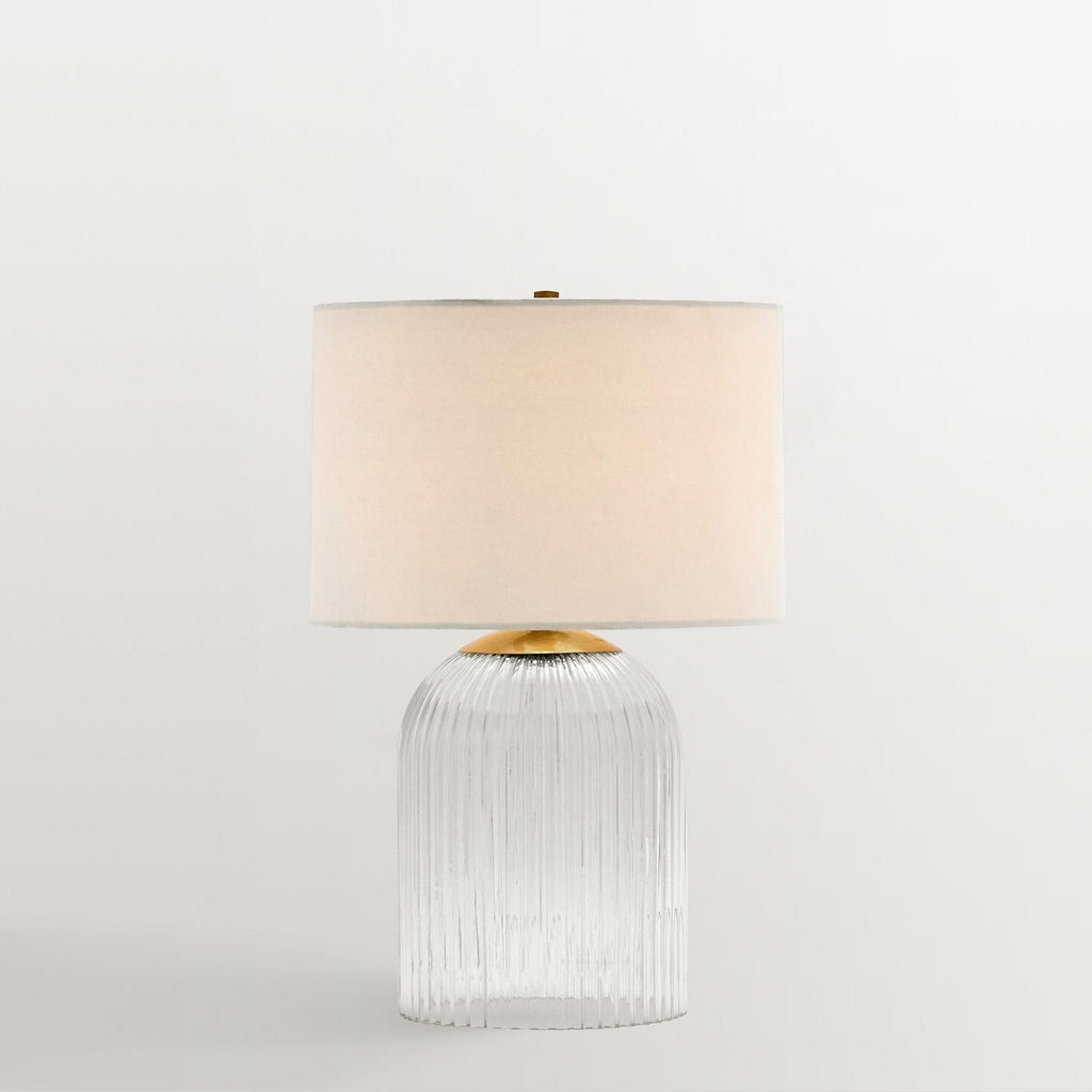 Table Lamp | Glass Base & Linen Shade