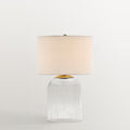 Table Lamp | Glass Base & Linen Shade