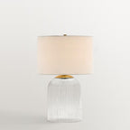 Table Lamp | Glass Base & Linen Shade