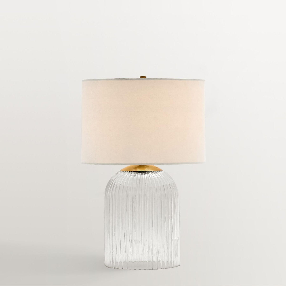 Table Lamp | Glass Base & Linen Shade
