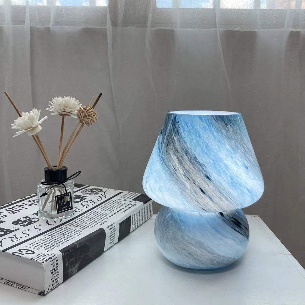 Table Lamp | Hand-Blown Glass & Warm LED Glow