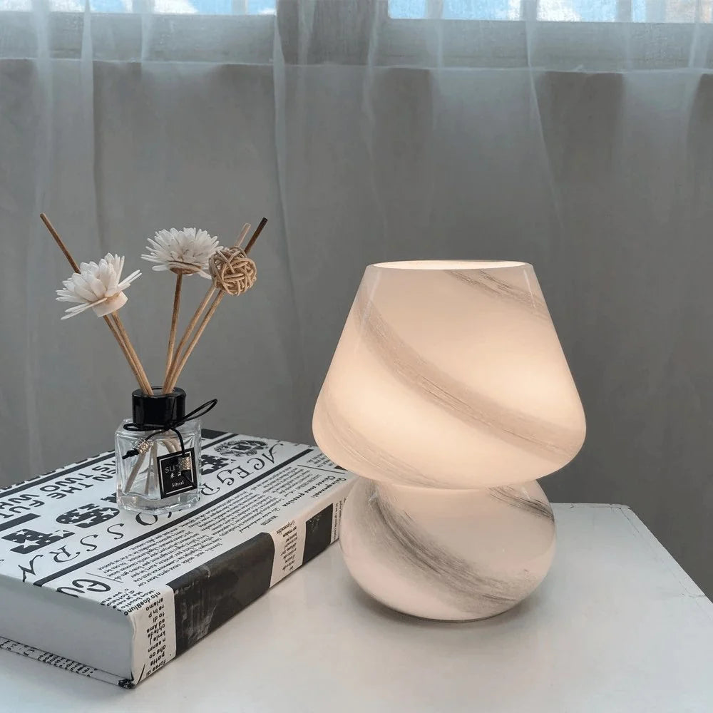 Table Lamp | Hand-Blown Glass & Warm LED Glow