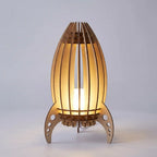 Table Lamp | Handcrafted Light Beech Wood & Warm Ambient Light