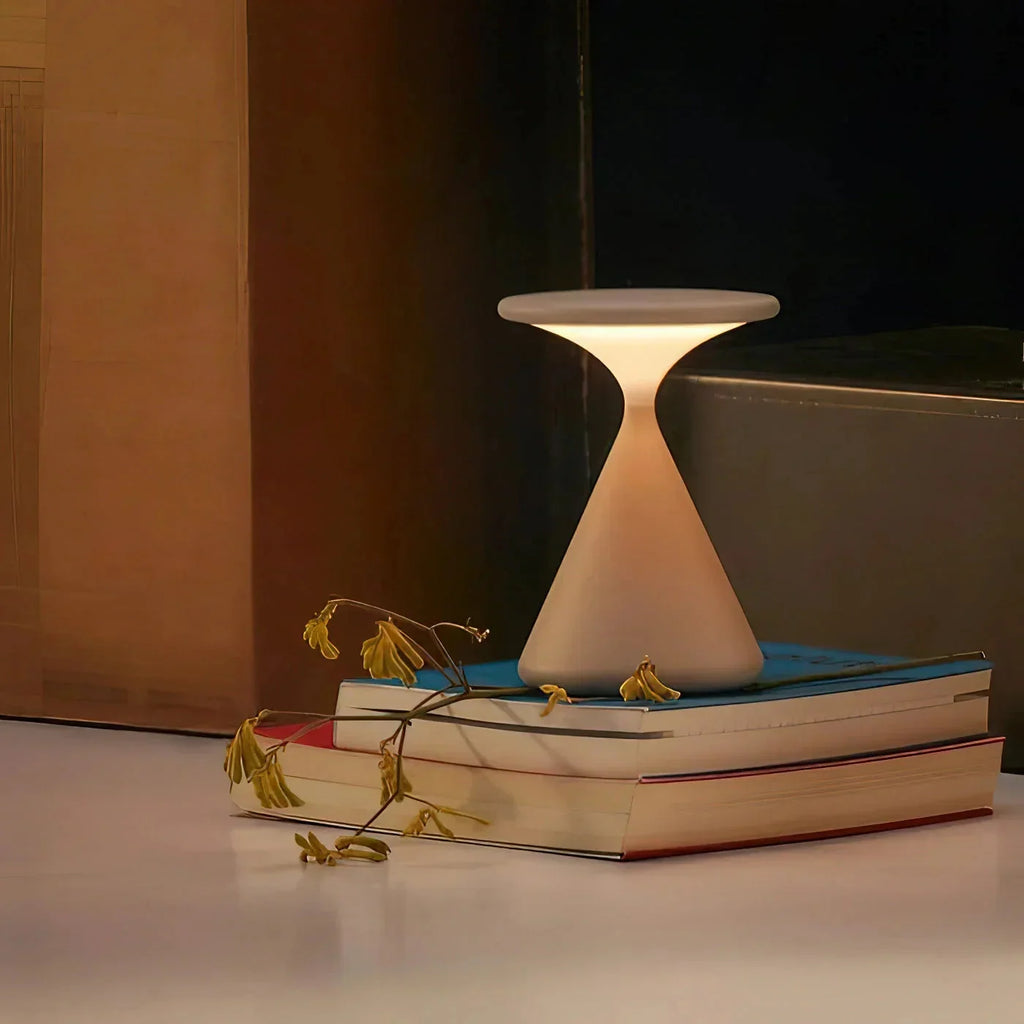 Table Lamp | Hourglass Design & Cordless Rechargeable