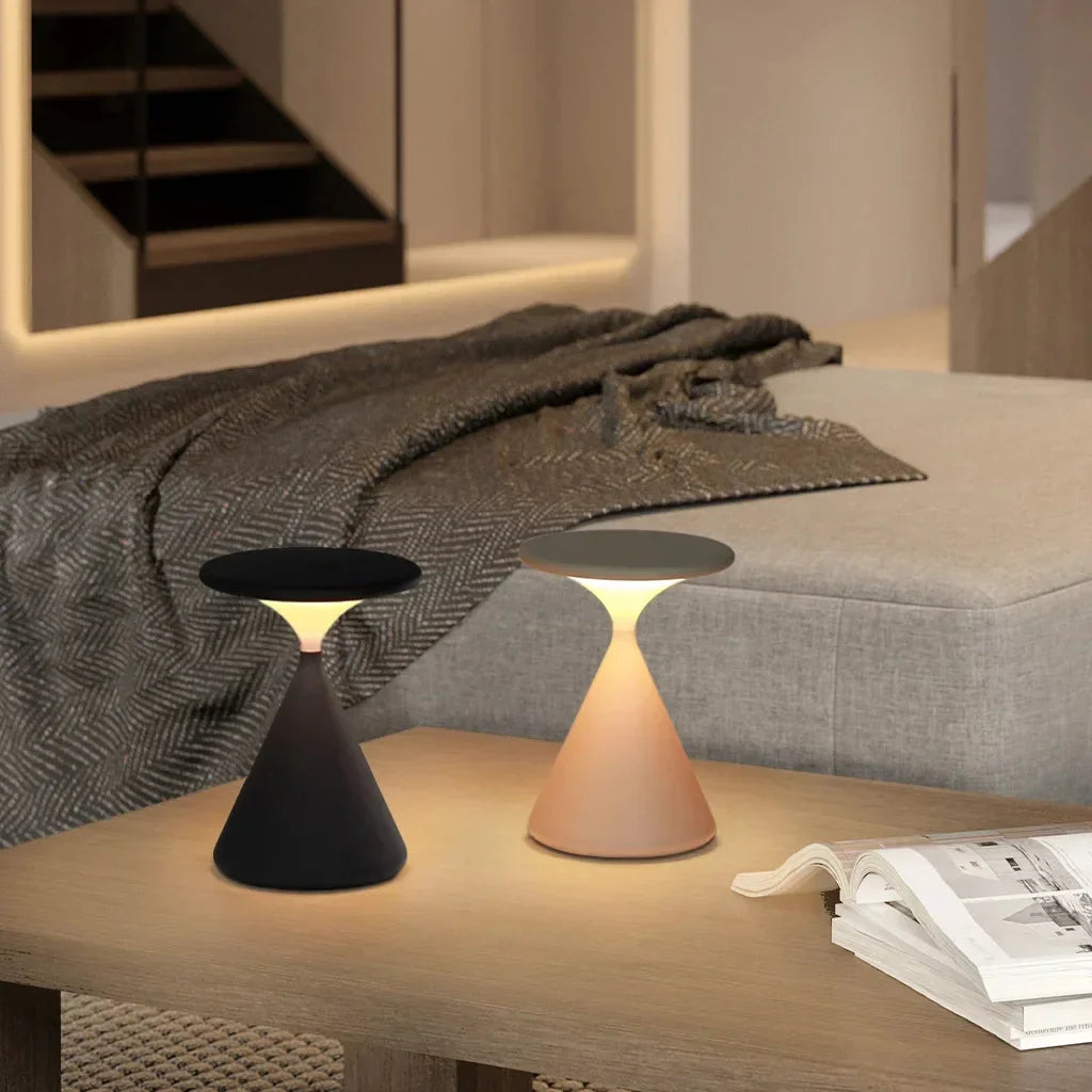Table Lamp | Hourglass Design & Cordless Rechargeable