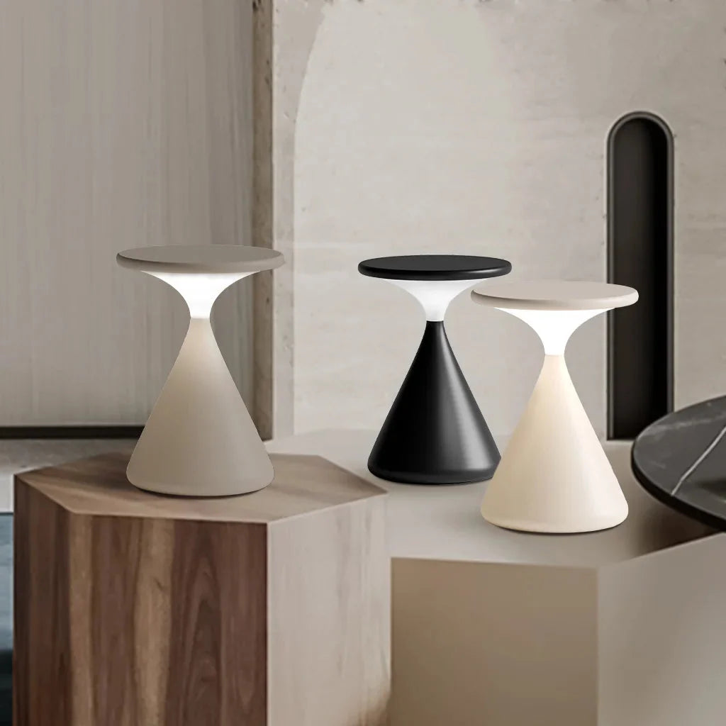 Table Lamp | Hourglass Design & Cordless Rechargeable