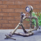 Table Lamp | Industrial Iron Pipe Human Silhouette & USB Rechargeable