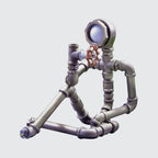 Table Lamp | Industrial Iron Pipe Human Silhouette & USB Rechargeable