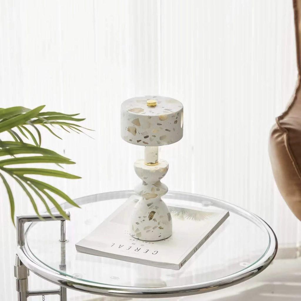 Table Lamp | Marble Shade & USB-Powered LED